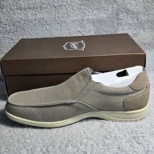 Florsheim Lakeside Mens Slip On Leather Canvas Loafer Shoes 11 XW Extra WIDE NEW